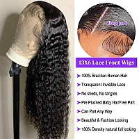 26 Inch Deep Wave Lace Front Wigs Human Hair 13X6 Human Hair Wigs For Black Women Deep Wave Frontal Wigs Human Hair 180 Density