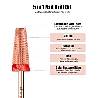 Depvko 5 In 1 Nail Drill Bits 332 Carbide Tungsten Bits Two Way Rotate Professional Advanced Safety Cuticle Bits For Nail