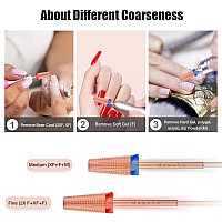 Depvko 5 In 1 Nail Drill Bits 332 Carbide Tungsten Bits Two Way Rotate Professional Advanced Safety Cuticle Bits For Nail