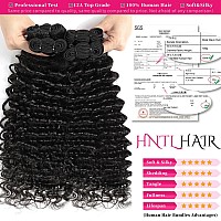 Hntl Deep Wave Human Hair Bundles For Black Women 12A Brazilian Human Hair Bundles 20 22 24 26 Inch Wet And Wavy Human Hair Bund