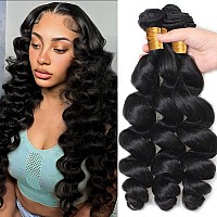 Loose Wave Bundles 100 Unprocessed Brazilian Virgin Hair Loose Wave 3 Bundles 10A Grade Human Hair Weave Bundles Double Weft Na