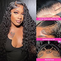 Ferzzon 28 Inch 13X6 Deep Wave Lace Front Wigs Human Hair Hd Lace Frontal Wigs Human Hair For Women Glueless Curly Lace Front Wi