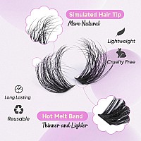 Toochunag Fluffy Lash Clusters Thick Cluster Eyelash Extensions 80D Dd Curl Individual Lashes Clusters Wispy Eye Lash Extension