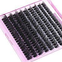 Toochunag Fluffy Lash Clusters Thick Cluster Eyelash Extensions 80D Dd Curl Individual Lashes Clusters Wispy Eye Lash Extension