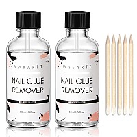 Makartt Nail Glue Remover Set For Press On Nails 2 Bottles 50Ml Glue Off Debonder For Glue On Nailssemicure Stickers And Nail