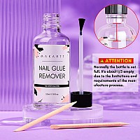 Makartt Nail Glue Remover Set For Press On Nails 2 Bottles 50Ml Glue Off Debonder For Glue On Nailssemicure Stickers And Nail