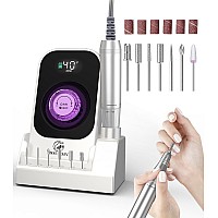 Portable Nail Drill Electric File 40000Rpm Professional Rechargeable Nail E File Machine Cordless Nail Drill With Bits Base