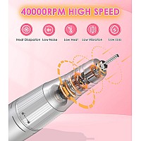 Portable Nail Drill Electric File 40000Rpm Professional Rechargeable Nail E File Machine Cordless Nail Drill With Bits Base