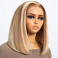 Superlook P12613 Bob Wig Human Hair 13X4 Ready To Go Glueless Highlight Bob Wig 12A P12613 Lace Front Wigs Human Hair 210 Den