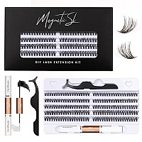 Diy Lash Extension Kit 200Pcs Cluster Lashes Kit 40D Lash Clusters Individual Eyelash Extensions Kit With Lash Bond Seal For F