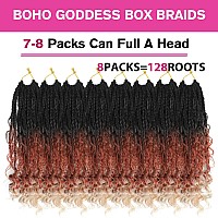 10Inch Goddess Box Braids Crochet Hair Box Braids Crochet Hair For Black Women Pre Looped Crochet Hair With Curly Ends Bohemian