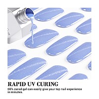 Melodysusie Semi Cured Gel Nail Strips Light Blue Cat Eye Works With Any Nail Lamps Salonquality Long Lasting Easy To App