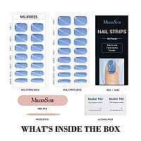 Melodysusie Semi Cured Gel Nail Strips Light Blue Cat Eye Works With Any Nail Lamps Salonquality Long Lasting Easy To App