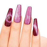 Megior 15Ml Cat Eye Gel Nail Polish 1Pc Plum Magnetic Nail Polish With Magnet Soak Off Holographic Diamond Cat Eye Gel Polish Fo