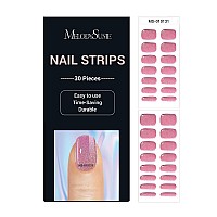 Melodysusie Semi Cured Gel Nail Strips Pink Glitter Works With Any Nail Lamps Salonquality Long Lasting Easy To Apply R