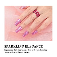 Melodysusie Semi Cured Gel Nail Strips Pink Glitter Works With Any Nail Lamps Salonquality Long Lasting Easy To Apply R