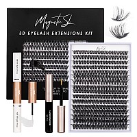 Diy Lash Extensions Kit 320Pcs Individual Lashes Clusters 60D 80D D Curl Eyelash Extension Kit With Applicator And Lash Bondsea