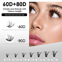 Diy Lash Extensions Kit 320Pcs Individual Lashes Clusters 60D 80D D Curl Eyelash Extension Kit With Applicator And Lash Bondsea