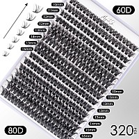 Diy Lash Extensions Kit 320Pcs Individual Lashes Clusters 60D 80D D Curl Eyelash Extension Kit With Applicator And Lash Bondsea