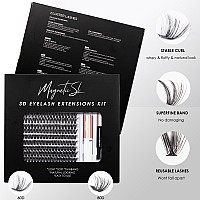 Diy Lash Extensions Kit 320Pcs Individual Lashes Clusters 60D 80D D Curl Eyelash Extension Kit With Applicator And Lash Bondsea