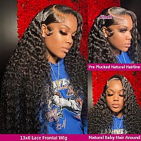 34Inch 13X6 Deep Wave Lace Front Wigs Human Hair Wigs For Women 200 Density Brazilian Virgin Transparent Deep Curly Lace Front