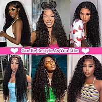 34Inch 13X6 Deep Wave Lace Front Wigs Human Hair Wigs For Women 200 Density Brazilian Virgin Transparent Deep Curly Lace Front