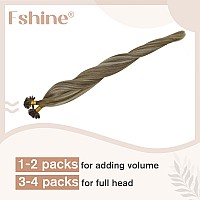 Fshine Fusion Human Hair Extensions 14 Inch U Tip Extensions Chestnut Brown To Platinum Blonde Keratin Tip Hair Extensions 50 St