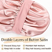 Yanibest Silk Bonnet For Sleeping Women Double Layer Satin Lined Hair Bonnets For Sleeping Soft Elastic Band Silk Sleep Cap For