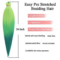 Leeven 2 Packs Pre Stretched Braiding Hair 26 Inch Professional Soft Yaki Braiding Hair For Butterfly Braids Hot Water Setting S