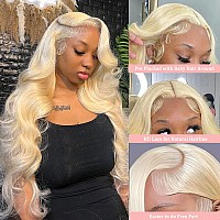 Cypha 26 Inch 613 Blonde Lace Front Wig Human Hair 180 Density Hd Transparent 13X4 Body Wave Lace Front Wigs Human Hair Pre Plu