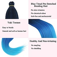 Leeven Prestretched Braiding Hair 26 Inch 2 Packs Hot Water Setting Synthetic Hair Crochet Braiding Hair Extensionblackdark B