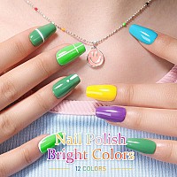 Major Dijit 12 Colors Quick Dry Nail Polish Set Spring Summer Nail Polish Macaron Candy Sweet Color Nail Art Regular Nail Polish