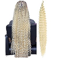 Water Wave Crochet Hair 30 Inch 613 Blonde Curly Braiding Hair 1 Pack Ocean Wave Crochet Hair For Boho Crochet Box Braids