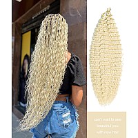 Water Wave Crochet Hair 30 Inch 613 Blonde Curly Braiding Hair 1 Pack Ocean Wave Crochet Hair For Boho Crochet Box Braids