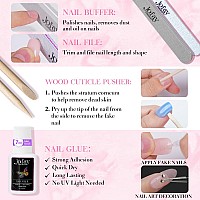 Chrome French Tip Press On Nails Short 5 Styles Jofay Fashion 120Pcs Salonlike Acrylic Fake Nails With Mermaid Pearl Chrome Go