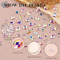 1560Pcs Ab Glass Nail Rhinestones 60Pcs Multi Shapes Flatback Gems Crystal 1500Pcs 154Mm Round Beads Manicure Diomand Jewel