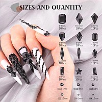 3220Pcs Black Glass Nail Rhinestones 120Pcs Multi Shapes Flatback Gems Crystal 3100Pcs 154Mm Round Beads With Rhinestones Gl