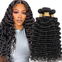 Misoun Human Hair Deep Wave Bundle For Black Women Brazilian Virgin Human Hair Deep Wave 3 Bundles Unprocessed Deep Wave Curly 3