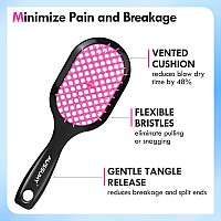 Aussumy Vented Detangling Hair Brush 2 Pack Detangler Hairbrush For Effortless Tangle Removal Ultrasoft Bristles For Natur