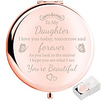 Boutikpro Daughter Birthday Gift Compact Mirror From Mom Dad To My Daughter Gorgeous Rose Gold Compact Mirror Unique Daughter G