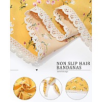 Molans 3Pcs Floral Head Scarf Chiffon Hair Bandanas Kerchief Vintage Boho Hair Scarf For Women Girls