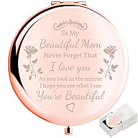 Boutikpro Mom Gift Compact Mirror To My Beautiful Mom Gorgeous Rose Gold Compact Mirror Unique Mom Gift For Women Mom Personali