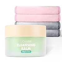 Ucanbe Cleansing Balm Makeup Remover 317Oz Cleansing Balm 4Pcs Large Size Makeup Remover Cloths Makeup Cleansing Balm For W