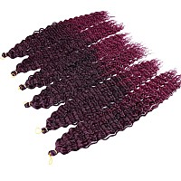 Batisi Water Wave Crochet Hair 6 Packs Curly Braiding Hair For Boho Braids Synthetic Bohemian Curly Crochet Hair 18 Inch Black T