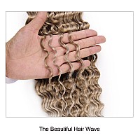 Batisi Water Wave Crochet Hair 1 Pack Curly Braiding Hair For Boho Braids Synthetic Bohemian Curly Crochet Hair Ombre Blonde 30