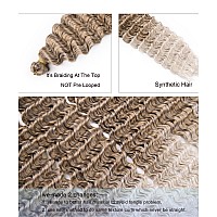 Batisi Water Wave Crochet Hair 1 Pack Curly Braiding Hair For Boho Braids Synthetic Bohemian Curly Crochet Hair Ombre Blonde 30