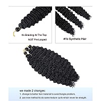 Batisi Water Wave Crochet Hair 2 Packs Curly Braiding Hair For Boho Braids Synthetic Bohemian Curly Crochet Hair 14 Inch 1B Bla