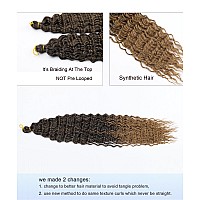 Batisi Water Wave Crochet Hair 2 Packs Curly Braiding Hair For Boho Braids Synthetic Bohemian Curly Crochet Hair 18 Inch Brown