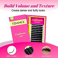 Tdance Cashmere Lash Extensions Super Matte Black Volume Lash Extension 003Mm Thickness J Curl Lash Extensions For Professional