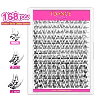 Tdance Natural Cluster Lashes Kit 168 Pcs Wispy Lash Extensions Cc Curl 911Mm Mixed Lengths Eyelash Extension Individual Kit Wi